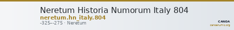 Neretum Historia Numorum Italy 804 — CANOA
