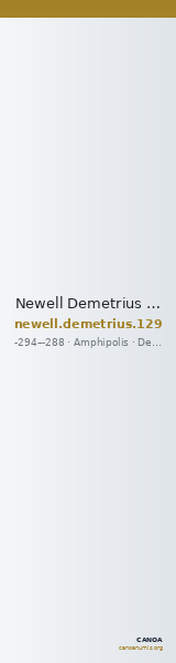 Newell Demetrius Poliorcetes, no. 129 — CANOA