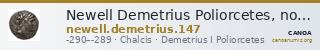 Newell Demetrius Poliorcetes, no. 147 — CANOA