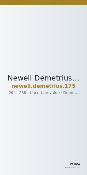 Newell Demetrius Poliorcetes, no. 175 — CANOA
