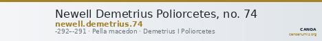 Newell Demetrius Poliorcetes, no. 74 — CANOA