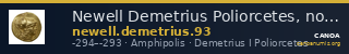 Newell Demetrius Poliorcetes, no. 93 — CANOA