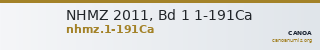 NHMZ 2011, Bd 1 1-191Ca — CANOA