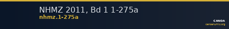 NHMZ 2011, Bd 1 1-275a — CANOA