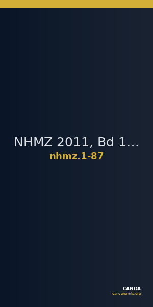 NHMZ 2011, Bd 1 1-87 — CANOA