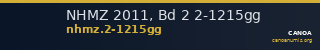 NHMZ 2011, Bd 2 2-1215gg — CANOA