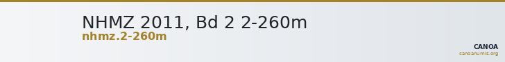 NHMZ 2011, Bd 2 2-260m — CANOA