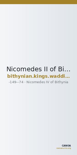 Nicomedes II of Bithynia Bithynia Waddington 1908 41 — CANOA