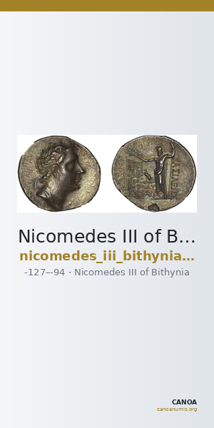 Nicomedes III of Bithynia Bithynia Waddington 1908 40 — CANOA