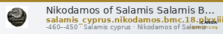 Nikodamos of Salamis Salamis BMC Salamis Pl. xxiii, 18 — CANOA