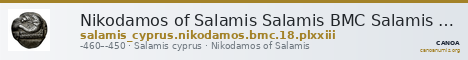 Nikodamos of Salamis Salamis BMC Salamis Pl. xxiii, 18 — CANOA
