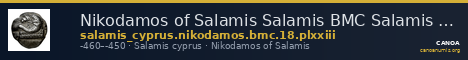 Nikodamos of Salamis Salamis BMC Salamis Pl. xxiii, 18 — CANOA