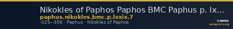Nikokles of Paphos Paphos BMC Paphus p. lxxix, no. 7 — CANOA