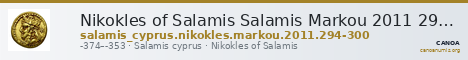 Nikokles of Salamis Salamis Markou 2011 294-300 — CANOA