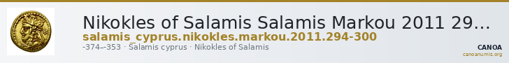 Nikokles of Salamis Salamis Markou 2011 294-300 — CANOA