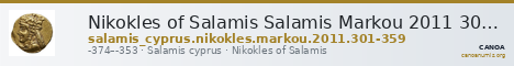 Nikokles of Salamis Salamis Markou 2011 301-359 — CANOA