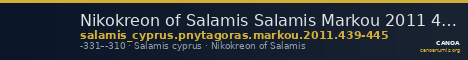 Nikokreon of Salamis Salamis Markou 2011 439-445 — CANOA