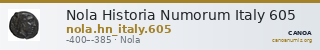 Nola Historia Numorum Italy 605 — CANOA