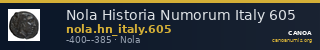 Nola Historia Numorum Italy 605 — CANOA