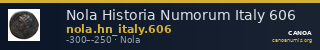 Nola Historia Numorum Italy 606 — CANOA