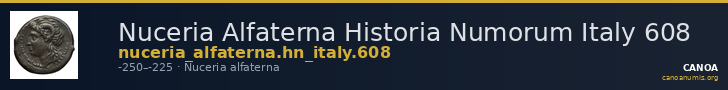 Nuceria Alfaterna Historia Numorum Italy 608 — CANOA