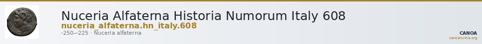 Nuceria Alfaterna Historia Numorum Italy 608 — CANOA