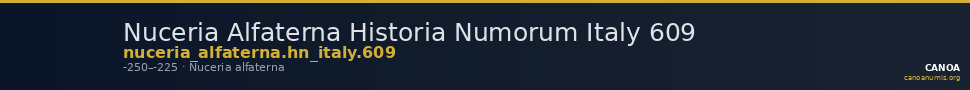 Nuceria Alfaterna Historia Numorum Italy 609 — CANOA