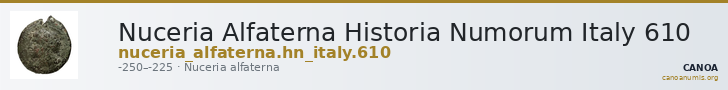 Nuceria Alfaterna Historia Numorum Italy 610 — CANOA