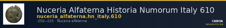 Nuceria Alfaterna Historia Numorum Italy 610 — CANOA
