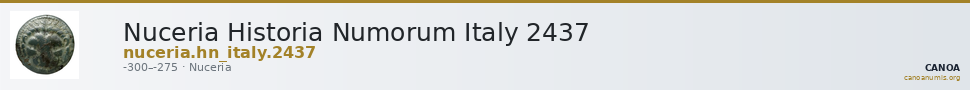 Nuceria Historia Numorum Italy 2437 — CANOA