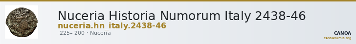 Nuceria Historia Numorum Italy 2438-46 — CANOA