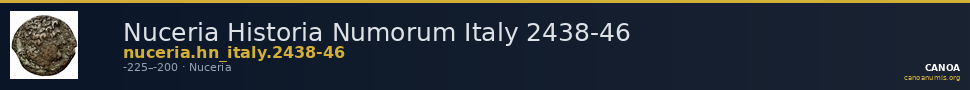 Nuceria Historia Numorum Italy 2438-46 — CANOA