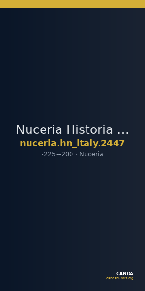 Nuceria Historia Numorum Italy 2447 — CANOA
