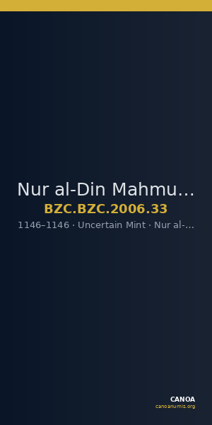 Nur al-Din Mahmud (Zengid) — Fals (Uncertain Mint, 1146) — CANOA