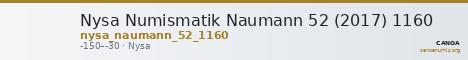 Nysa Numismatik Naumann 52 (2017) 1160 — CANOA