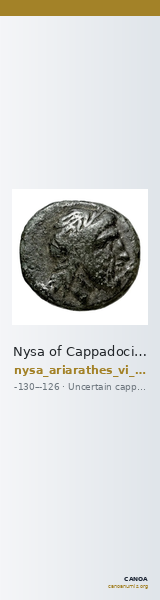 Nysa of Cappadocia Uncertain Cappadocian Royal mint A Mørkholm 1978 1 — CANOA