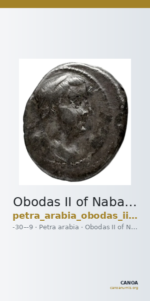 Obodas II of Nabataea Petra Barkay 2019 20-21, 23-4, 27, 29, 36, 40 — CANOA