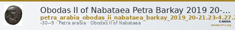 Obodas II of Nabataea Petra Barkay 2019 20-21, 23-4, 27, 29, 36, 40 — CANOA