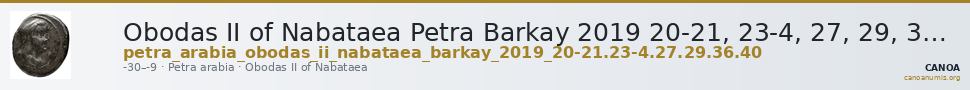 Obodas II of Nabataea Petra Barkay 2019 20-21, 23-4, 27, 29, 36, 40 — CANOA