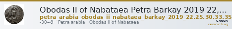 Obodas II of Nabataea Petra Barkay 2019 22, 25, 30, 33, 35 — CANOA