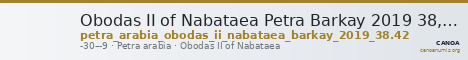 Obodas II of Nabataea Petra Barkay 2019 38, 42 — CANOA