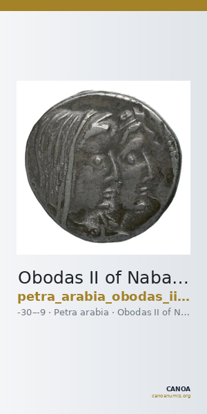 Obodas II of Nabataea Petra Barkay 2019 44-6, 50, 52, 54, 58, 60, 62, 64-6 — CANOA