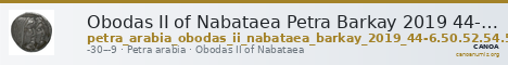 Obodas II of Nabataea Petra Barkay 2019 44-6, 50, 52, 54, 58, 60, 62, 64-6 — CANOA