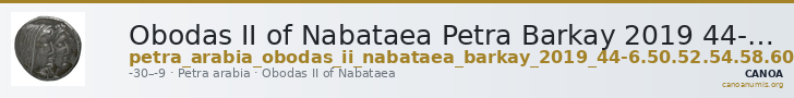 Obodas II of Nabataea Petra Barkay 2019 44-6, 50, 52, 54, 58, 60, 62, 64-6 — CANOA
