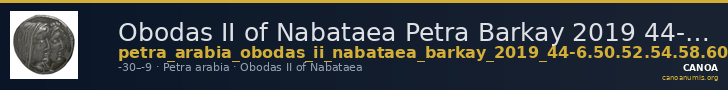 Obodas II of Nabataea Petra Barkay 2019 44-6, 50, 52, 54, 58, 60, 62, 64-6 — CANOA