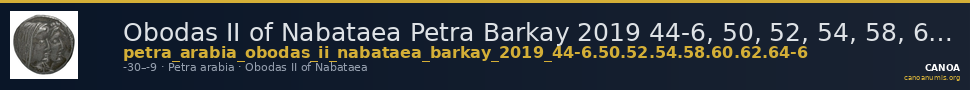 Obodas II of Nabataea Petra Barkay 2019 44-6, 50, 52, 54, 58, 60, 62, 64-6 — CANOA