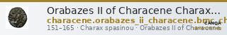 Orabazes II of Characene Charax Spasinou BMC Characene pl. 47, 1-2 — CANOA