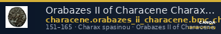Orabazes II of Characene Charax Spasinou BMC Characene pl. 47, 1-2 — CANOA