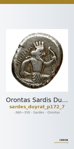 Orontas Sardis Duyrat 2016 p. 172, no. 7 — CANOA