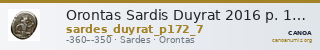 Orontas Sardis Duyrat 2016 p. 172, no. 7 — CANOA